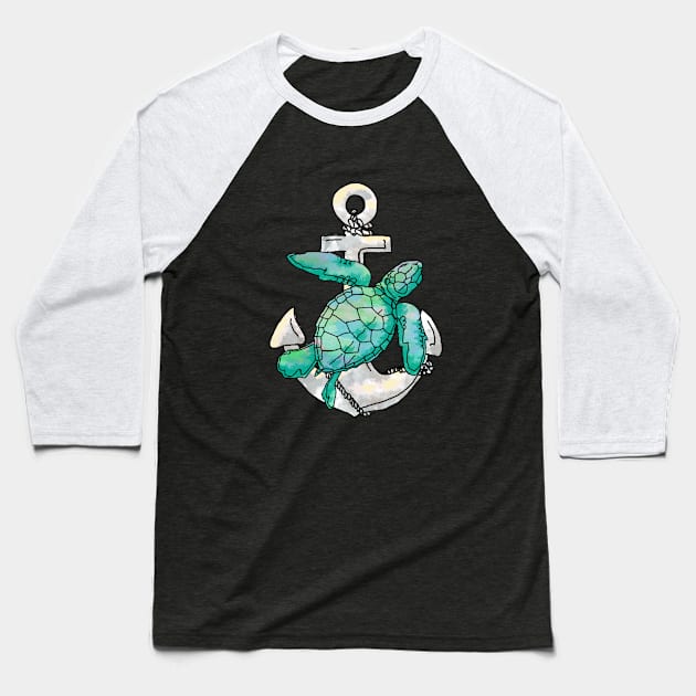 Sea Turtle Baseball T-Shirt by Astrablink7